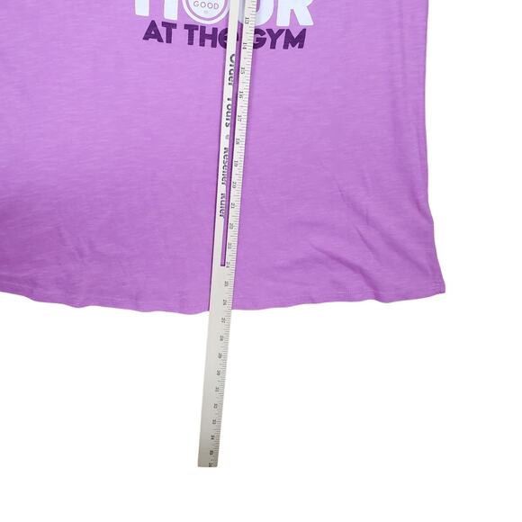NEW LIFE IS GOOD Happy Hour At The Gym Breezy Tank Top Womens M Workout Tee - Picture 11 of 11